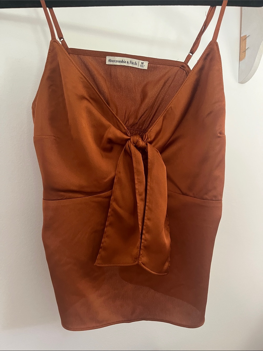 Abercrombie & Fitch Satin Mini Skirt in Rust